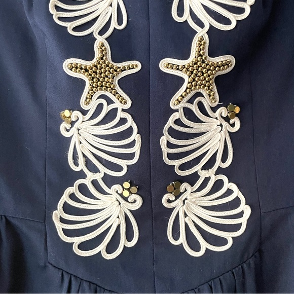 Lilly Pulitzer Mayfield Strapless Mini Dress Navy Starfish Seashell Size 4 - Picture 7 of 15